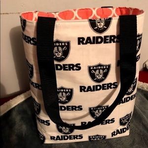 Hand made small Raiders tote bag